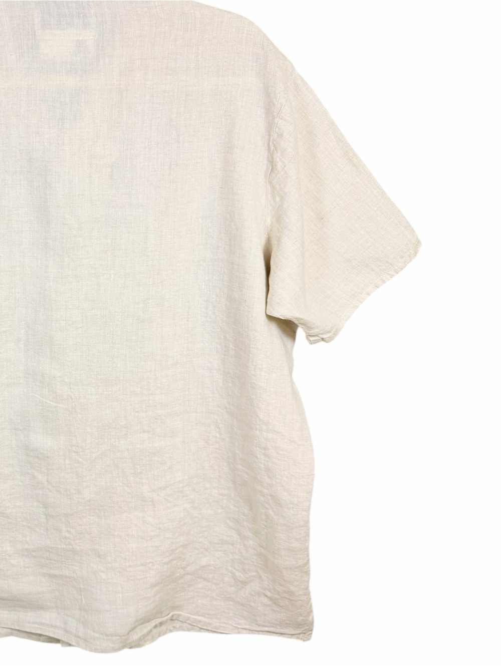 FLAX Natural 100% Linen Relaxed Short Sleeve Button Front Camp Shirt Small - Picture 6 of 12